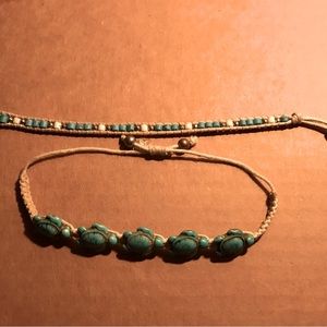 2 turquoise rope bracelets